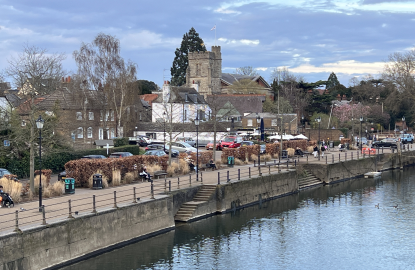 Twickenham Riverside, with St Mary's Church in the background