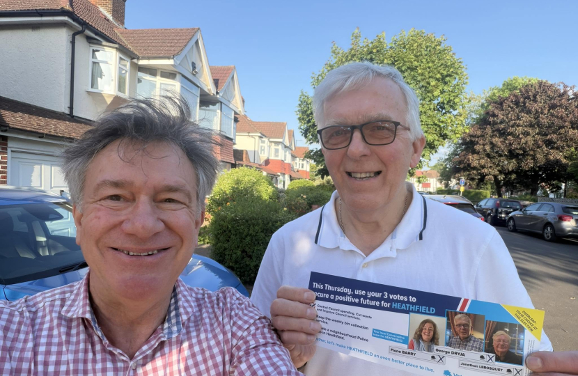 George Dryja, getting our the vote for the Conservatives in Heathfield Ward, Whitton