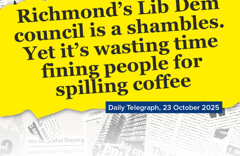 Daily Telegraph Headline - Richmond’s Lib Dem council is a shambles