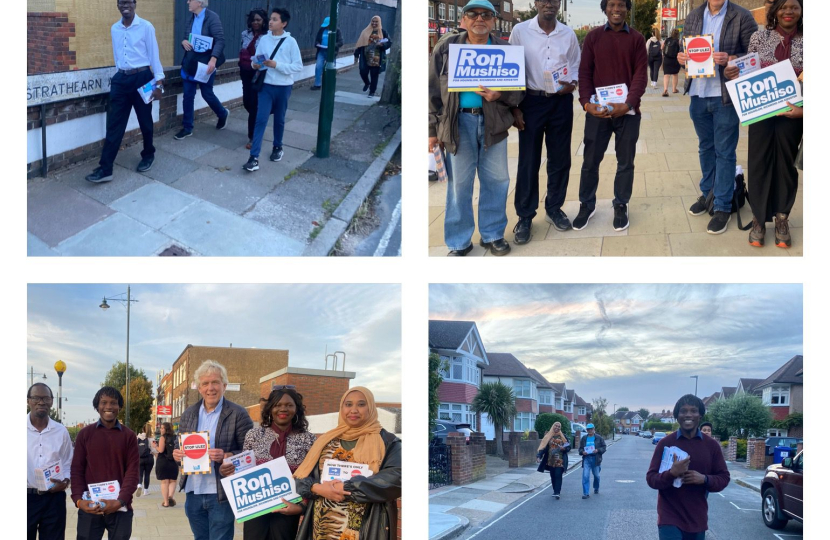 Cllr Ron Mushiso campaigning in Whitton and Heathfield