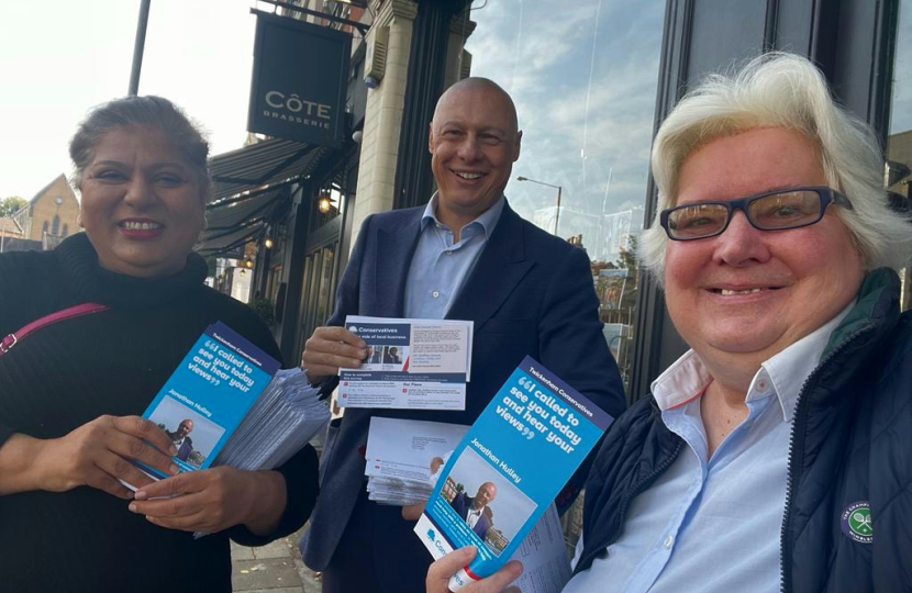Jonathan Hulley out camapainging in Teddington and Hampton Wick