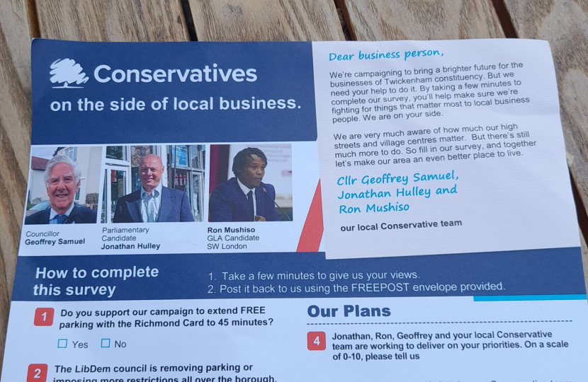 Twickenham Conservatives Business Survey