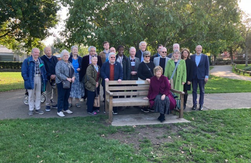 The Geoffrey Samuel Memorial Bench is unveiled