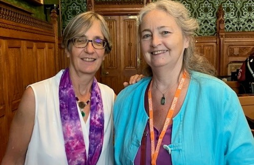 Veronica with Helen Pankhurst at the Palace of Westminster - 8th July 2025
