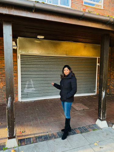 Nupur Majumdar outside the now closed chemist