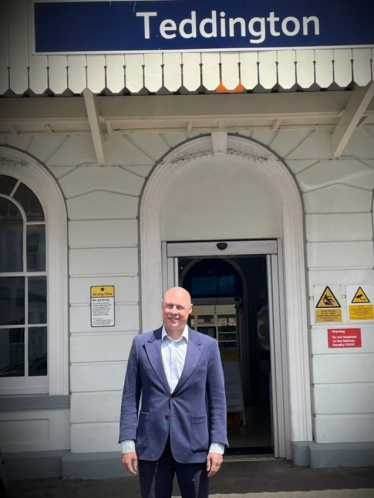 Jonathan Hulley outside Teddington Railway Station