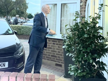 JOnathan Hulley on the doorstep in Whitton
