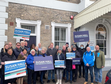 Conservative Campaigners Outside Teddington Station