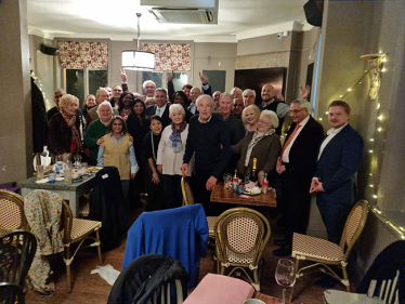 So many supporters came along we could barely fit in the room