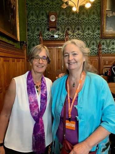 Veronica with Helen Pankhurst at the Palace of Westminster - 8th July 2025